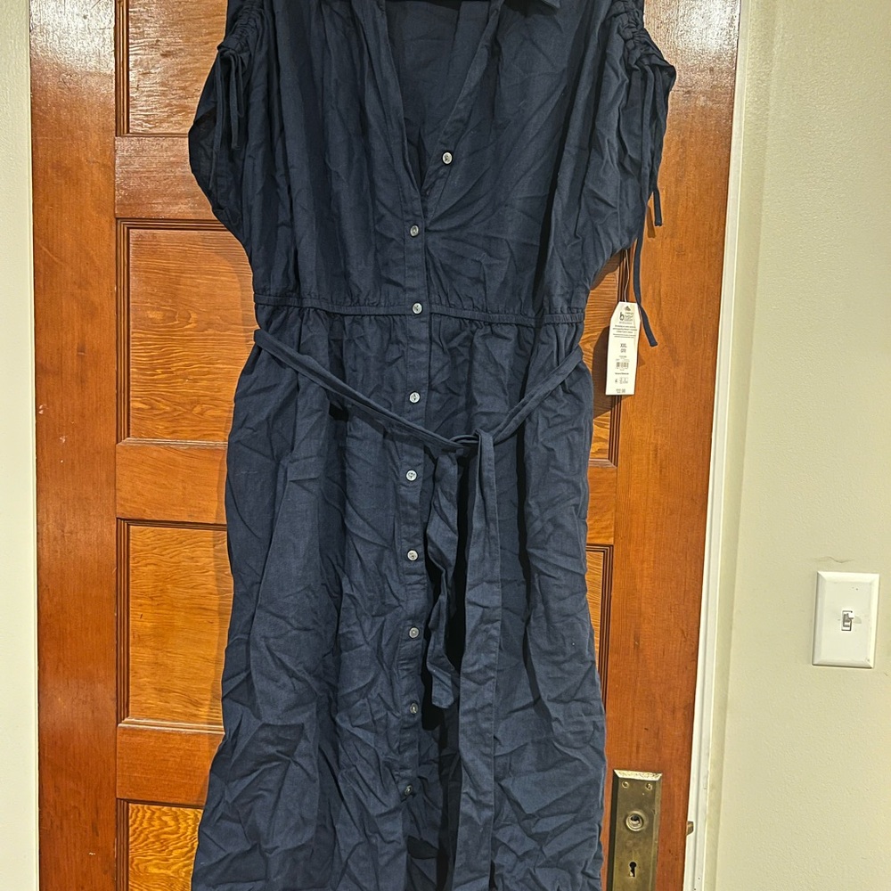 Time and Tru Dark Blue Midi Dress